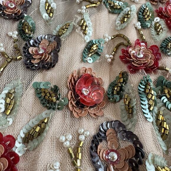 MAC DUGGAL 5533 Embellished Gown 4 Antique Rose High Neck Long Sleeves NWT $798 - Picture 16 of 16